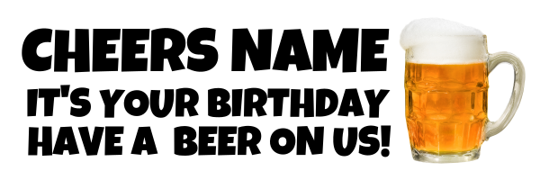 Cheers+Beer+Personalised+Banner - design template - 555